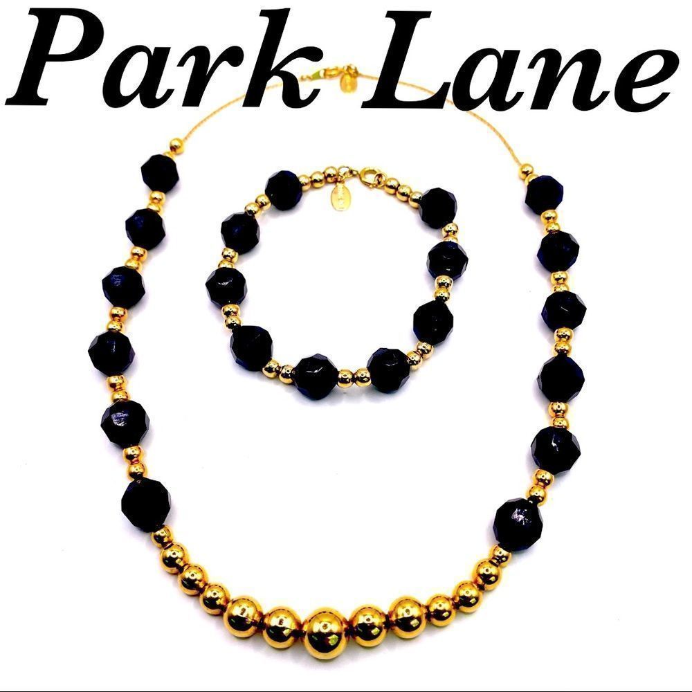 𝅺PARK Lane Gold Plated Beaded Necklace & Bracelet Set